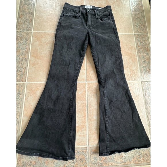 FRAME Worn  Twice  Denim  Le Bell  black jeans‎ Women size 25 - Picture 2 of 10